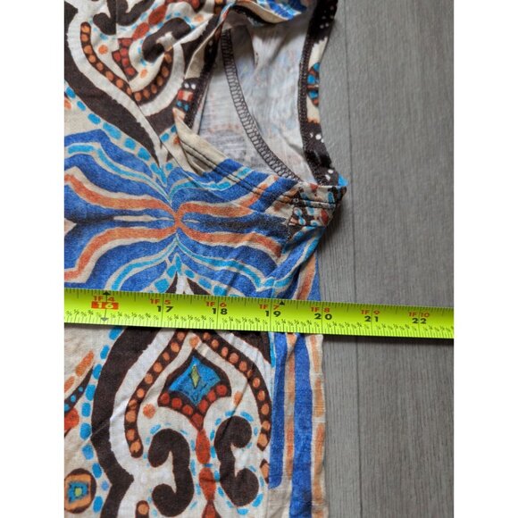 Chicos Multicolor Paisley Print Short Sleeve Top Size 3 Womens Lightweight Casua - Picture 6 of 6